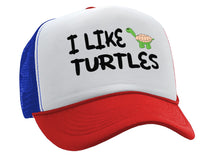 Load image into Gallery viewer, I LIKE TURTLES - Five Panel Retro Style TRUCKER Cap
