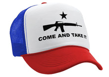 Load image into Gallery viewer, COME AND TAKE IT - 2nd amendment patriot - Vintage Retro Style Trucker Cap Hat - Five Panel Retro Style TRUCKER Cap
