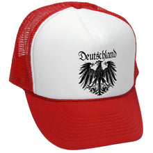 Load image into Gallery viewer, Black Deutschland Eagle Adjustable Snap Trucker Hat
