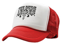 Load image into Gallery viewer, THE DUDE ABIDES - lebowski funny - Vintage Retro Style Trucker Cap Hat - Five Panel Retro Style TRUCKER Cap
