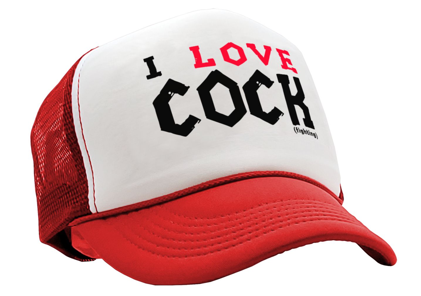 I LOVE COCK fighting - Five Panel Retro Style TRUCKER Cap