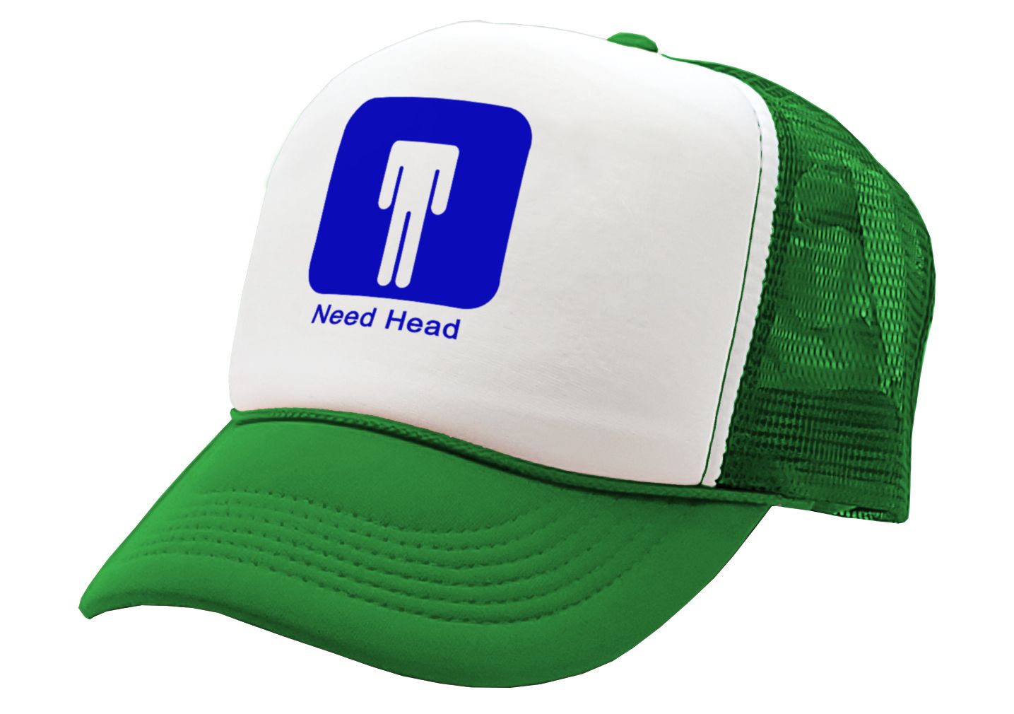 NEED HEAD - international symbol sign - Vintage Retro Style Trucker Cap Hat