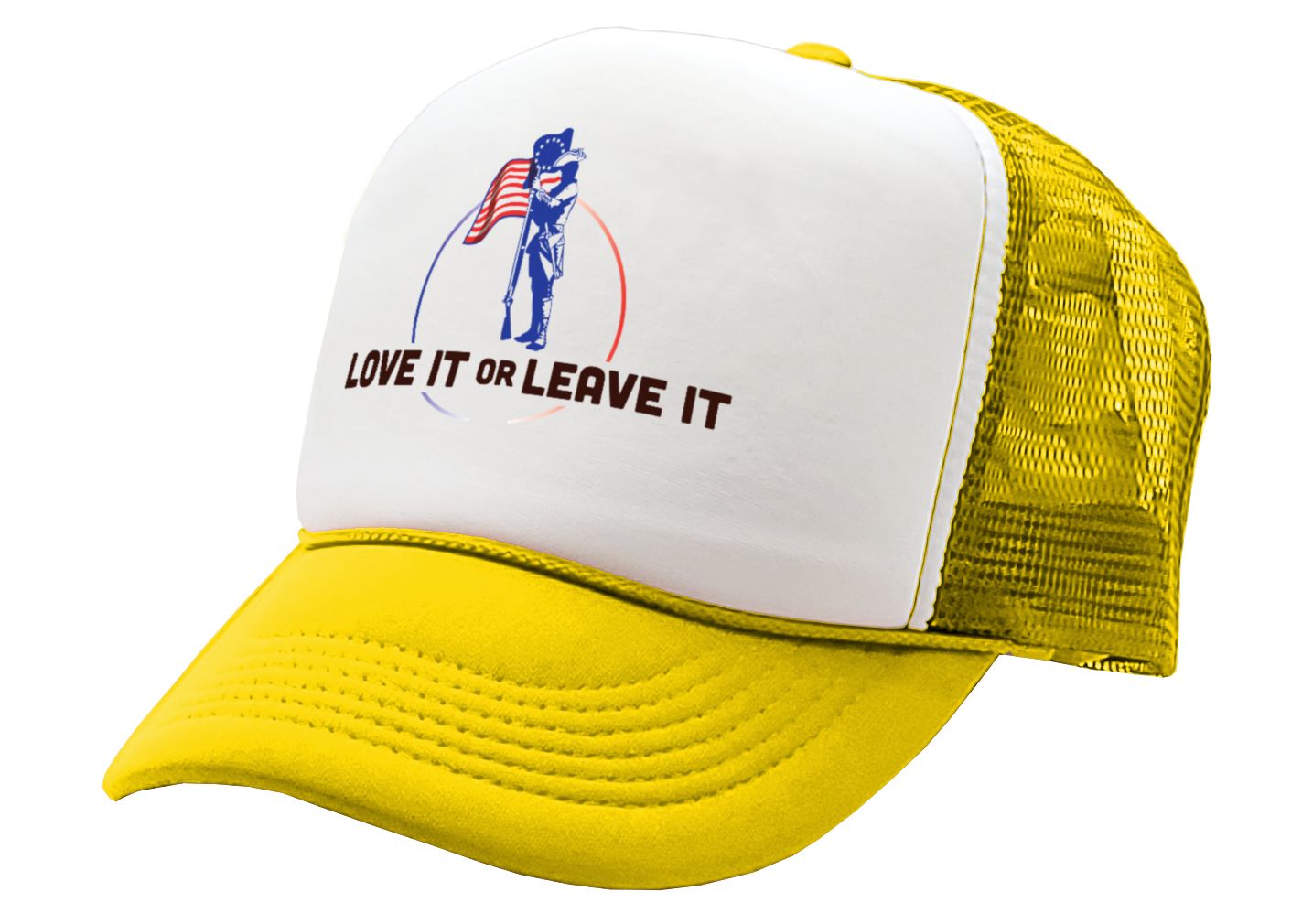 LOVE IT or LEAVE - America usa patriot murica - Vintage Retro Style Trucker Cap Hat