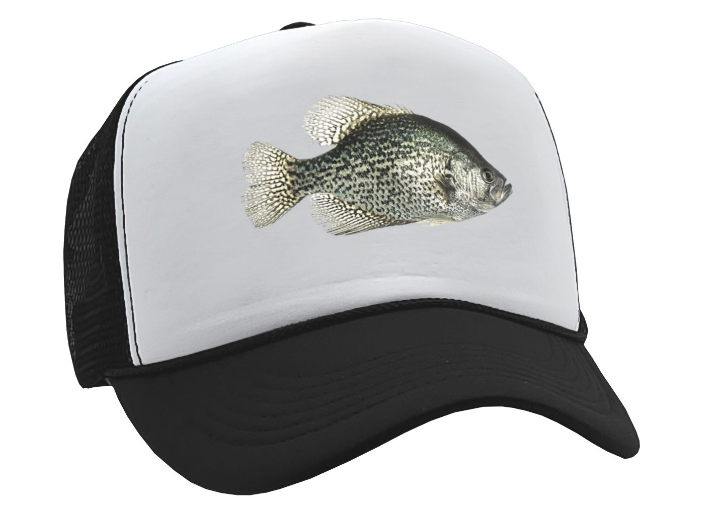 BLACK CRAPPIE - lake fish pond angler fishing - Adjustable Snap Back Trucker Cap Hat