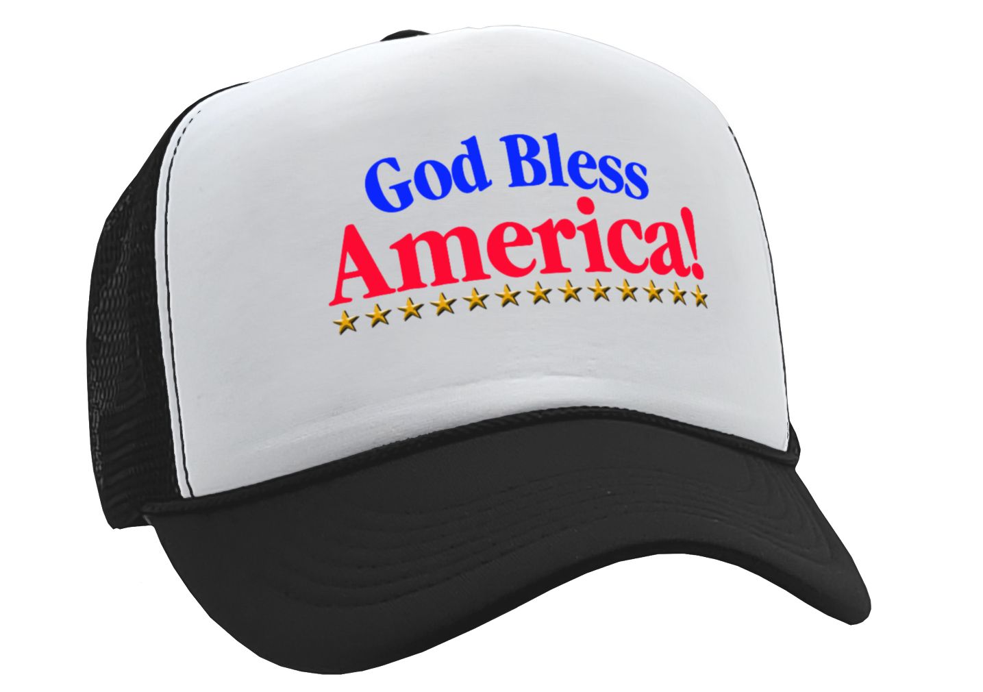 GOD BLESS AMERICA - Five Panel Retro Style TRUCKER Cap