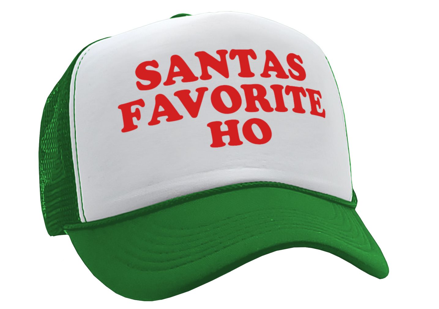 SANTAS FAVORITE HO - christmas claus funny - Vintage Retro Style Trucker Cap Hat - Five Panel Retro Style TRUCKER Cap