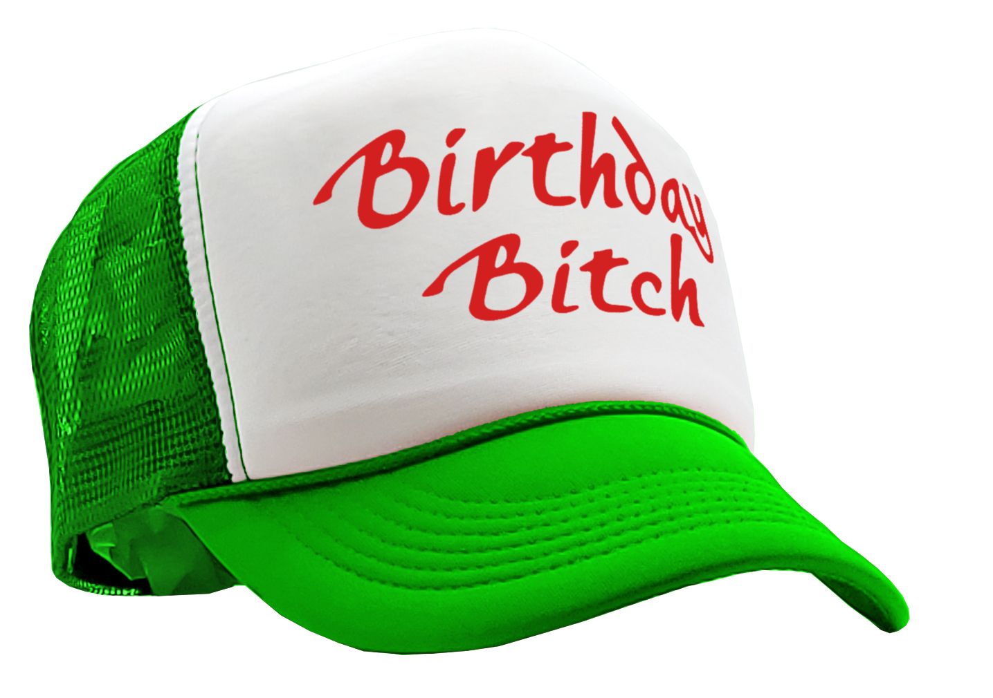 BIRTHDAY BITCH - funny gift party prank joke - Vintage Retro Style Trucker Cap Hat - Five Panel Retro Style TRUCKER Cap