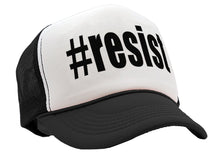 Load image into Gallery viewer, RESIST - hashtag resistance movement fight - Vintage Retro Style Trucker Cap Hat - Five Panel Retro Style TRUCKER Cap
