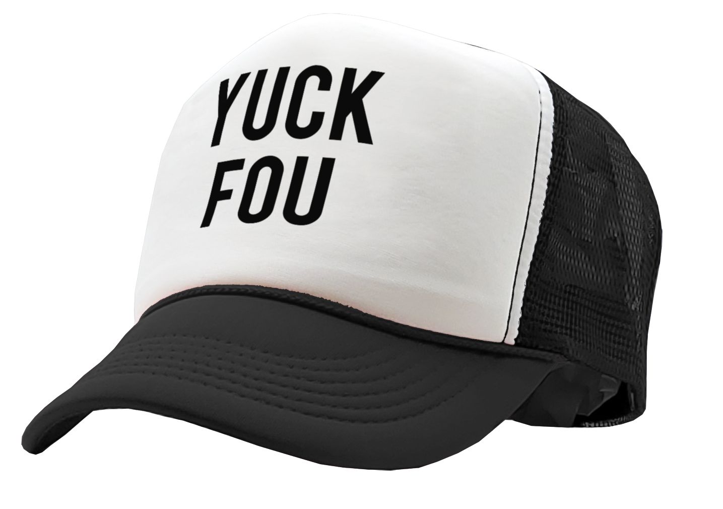 YUCK FOU - fuck you funny prank gag gift - Vintage Retro Style Trucker Cap Hat - Five Panel Retro Style TRUCKER Cap