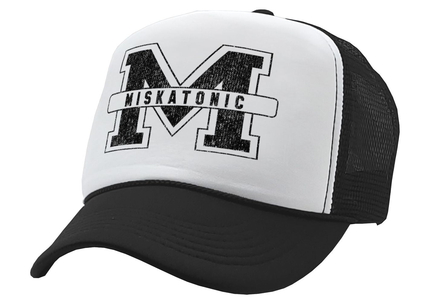 MISKATONIC - horror college university - Vintage Retro Style Trucker Cap Hat - Five Panel Retro Style TRUCKER Cap