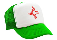 Load image into Gallery viewer, NEW MEXICO FLAG - zia symbol state flag - Adult Trucker Cap Hat - Five Panel Retro Style TRUCKER Cap
