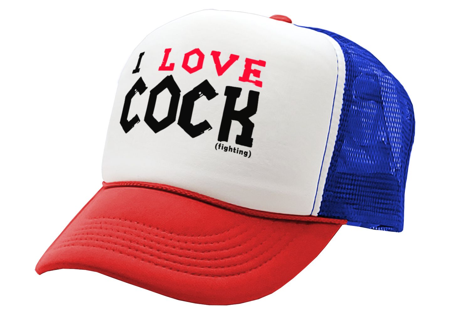 I LOVE COCK fighting - Five Panel Retro Style TRUCKER Cap