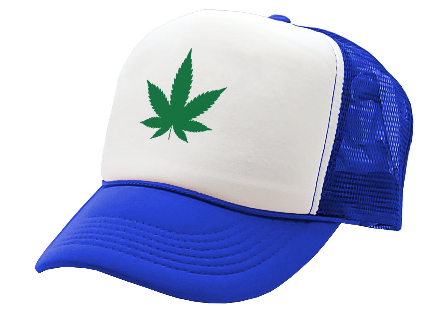 MARIJUANA LEAF - Five Panel Retro Style TRUCKER Cap