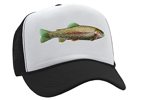 The Goozler - Rainbow Trout - Freshwater Fly Fishing Angler Fish - Vintage Retro Style Trucker Cap Hat