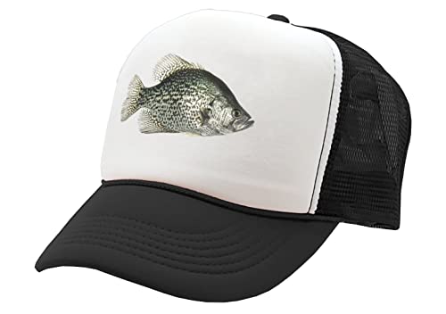 The Goozler - Black Crappie - Lake Fish Pond Angler Fishing - Vintage Retro Style Trucker Cap Hat