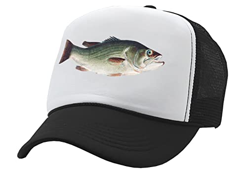 The Goozler - Largemouth BASS - Large Mouth bass Angler Fishing - Vintage Retro Style Trucker Cap Hat