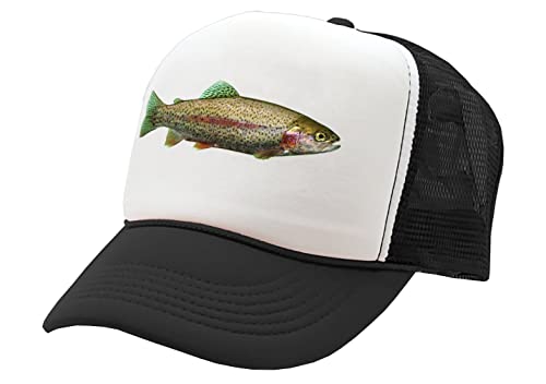 The Goozler - Rainbow Trout - Freshwater Fly Fishing Angler Fish - Vintage Retro Style Trucker Cap Hat