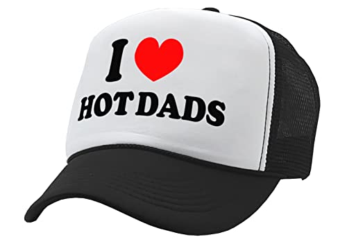 Nukem Cap Company - I Heart Hot Dads - Vintage Retro Style Trucker Cap Hat