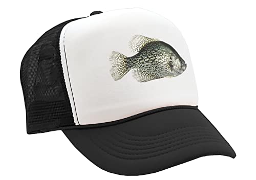 The Goozler - Black Crappie - Lake Fish Pond Angler Fishing - Vintage Retro Style Trucker Cap Hat