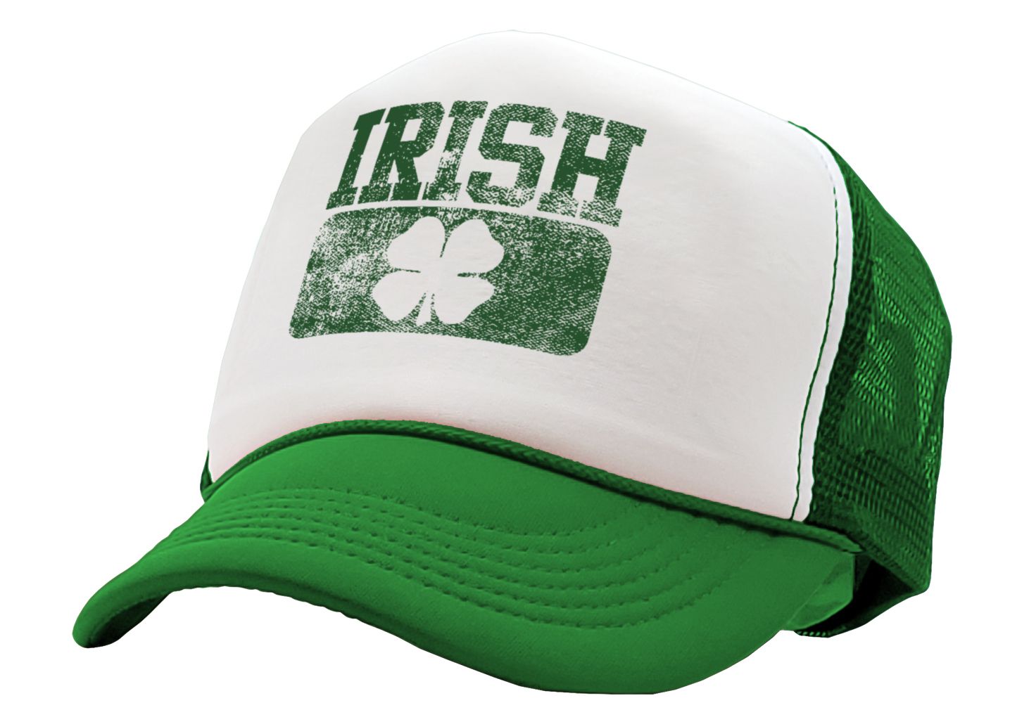 IRISH - ireland slainte st patricks day hat paddys day - Vintage Retro Style Trucker Cap Hat