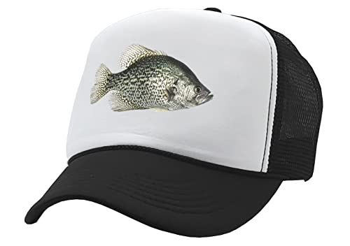 The Goozler - Black Crappie - Lake Fish Pond Angler Fishing - Vintage Retro Style Trucker Cap Hat