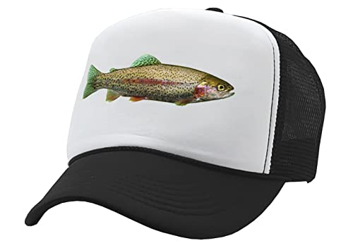 The Goozler - Rainbow Trout - Freshwater Fly Fishing Angler Fish - Vintage Retro Style Trucker Cap Hat