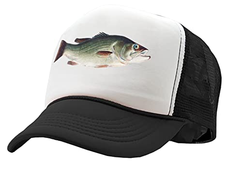 The Goozler - Largemouth BASS - Large Mouth bass Angler Fishing - Vintage Retro Style Trucker Cap Hat