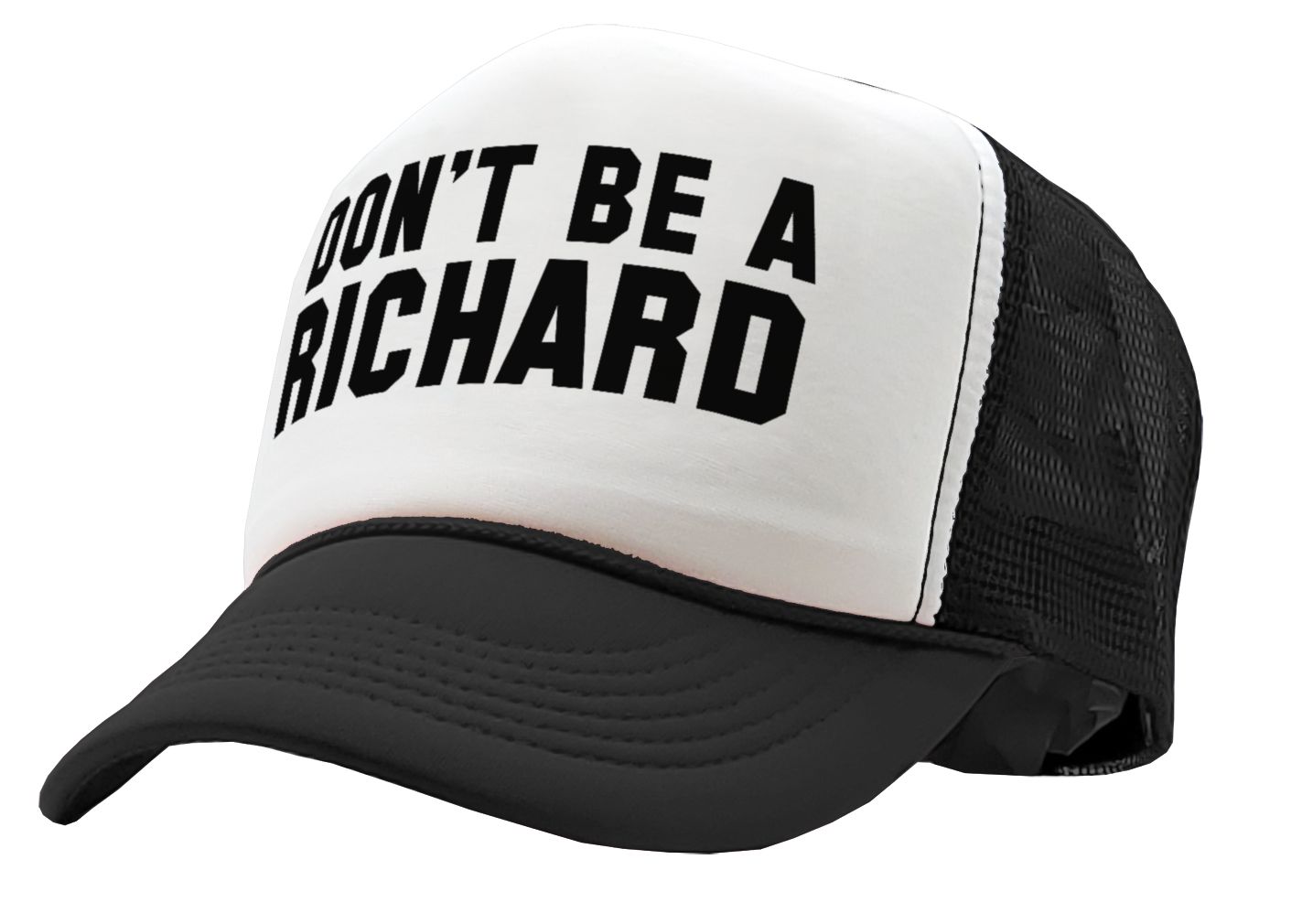 DON'T BE A RICHARD - funny - Vintage Retro Style Trucker Cap Hat - Five Panel Retro Style TRUCKER Cap