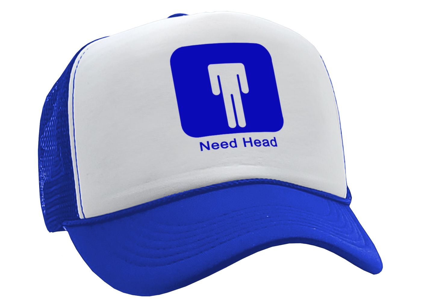 NEED HEAD - international symbol sign - Vintage Retro Style Trucker Cap Hat