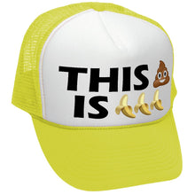 Load image into Gallery viewer, THIS S--- IS BANANAS - funny parody joke - Mesh Trucker Hat Cap - Five Panel Retro Style TRUCKER Cap
