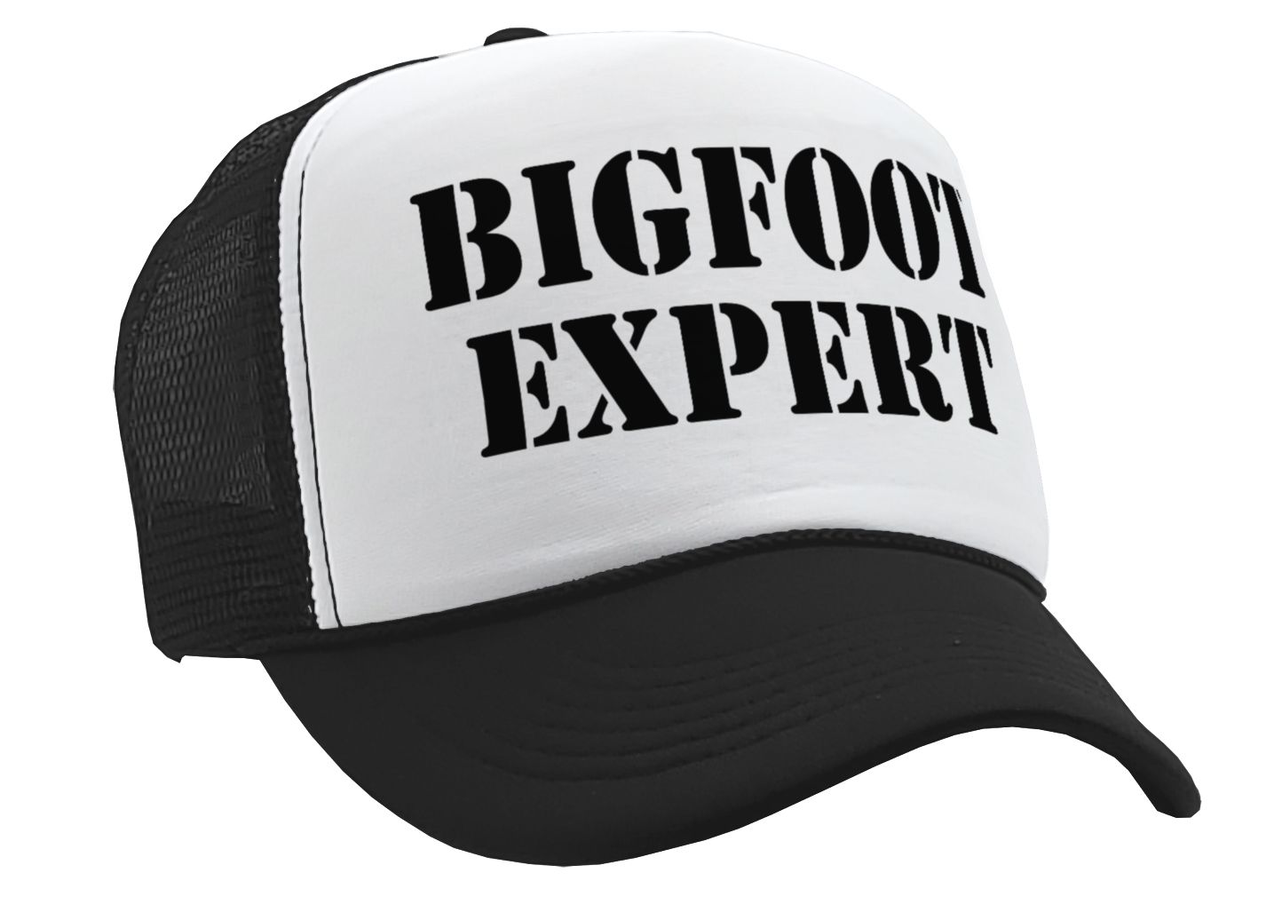 BIGFOOT EXPERT - squatchin sasquatch spook - Vintage Retro Style Trucker Cap Hat - Five Panel Retro Style TRUCKER Cap