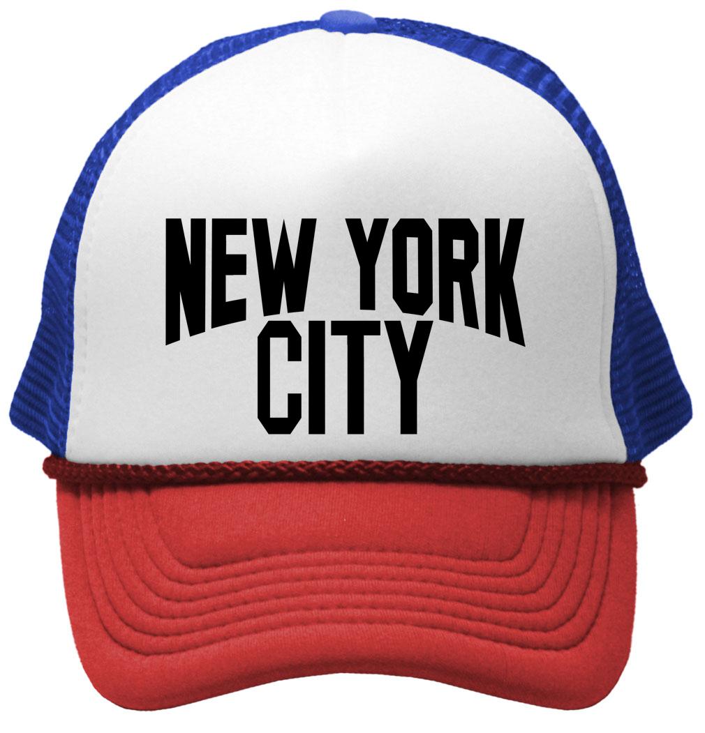 NEW YORK CITY - retro mod lennon meme - Vintage Retro Style Trucker Cap Hat - Five Panel Retro Style TRUCKER Cap