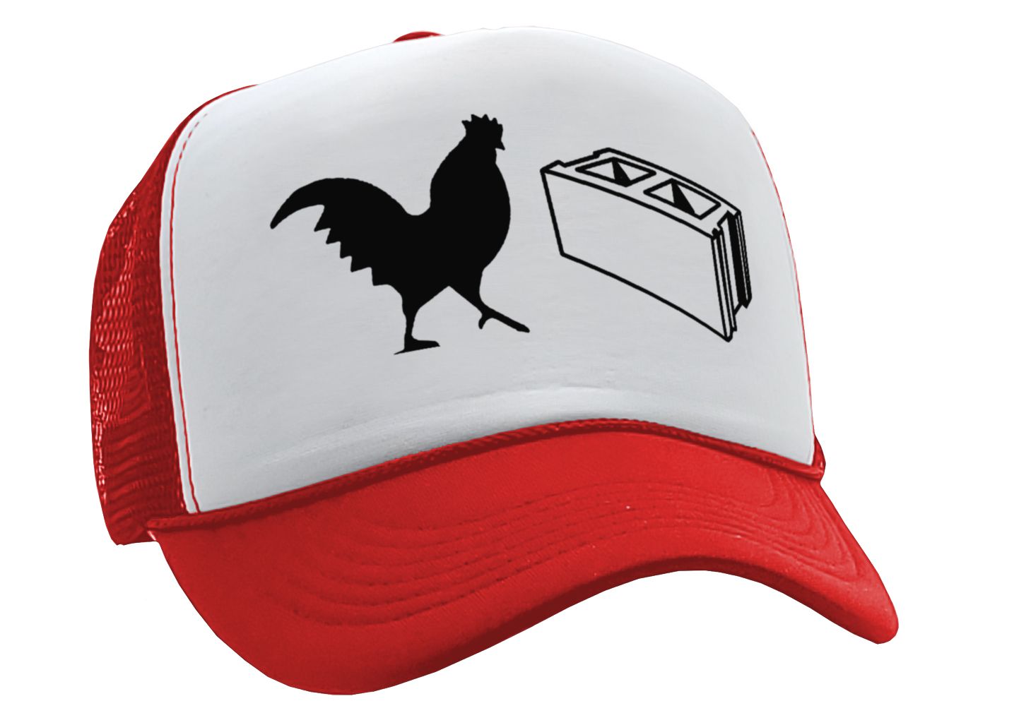 COCK BLOCK - funny sexy wingman joke gag - Vintage Retro Style Trucker Cap Hat - Five Panel Retro Style TRUCKER Cap