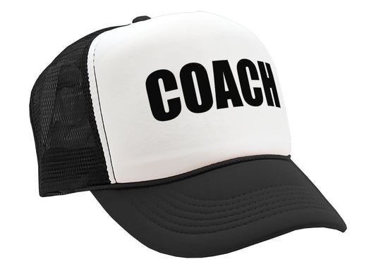 COACH - football baseball basketball sports - Vintage Retro Style Trucker Cap Hat - Five Panel Retro Style TRUCKER Cap