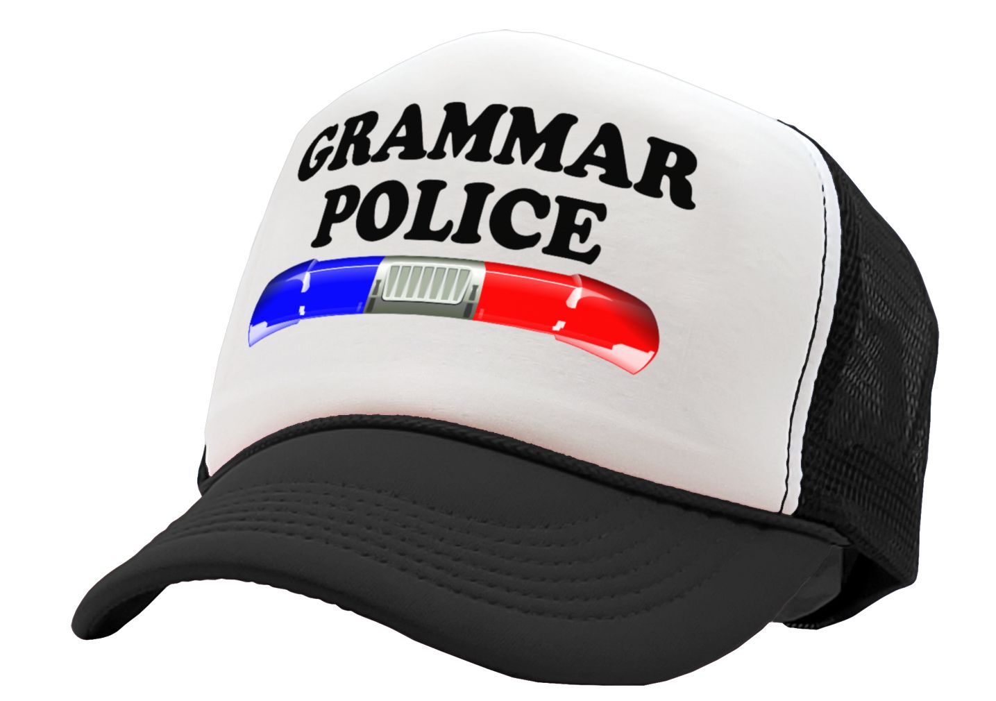 GRAMMAR POLICE - Five Panel Retro Style TRUCKER Cap