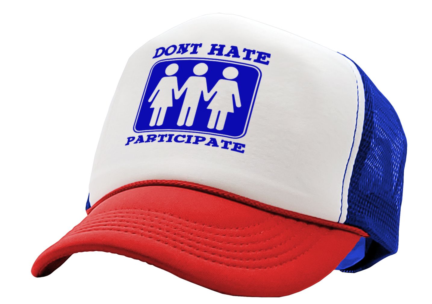 DON'T HATE PARTICIPATE - funny sexy - Vintage Retro Style Trucker Cap Hat