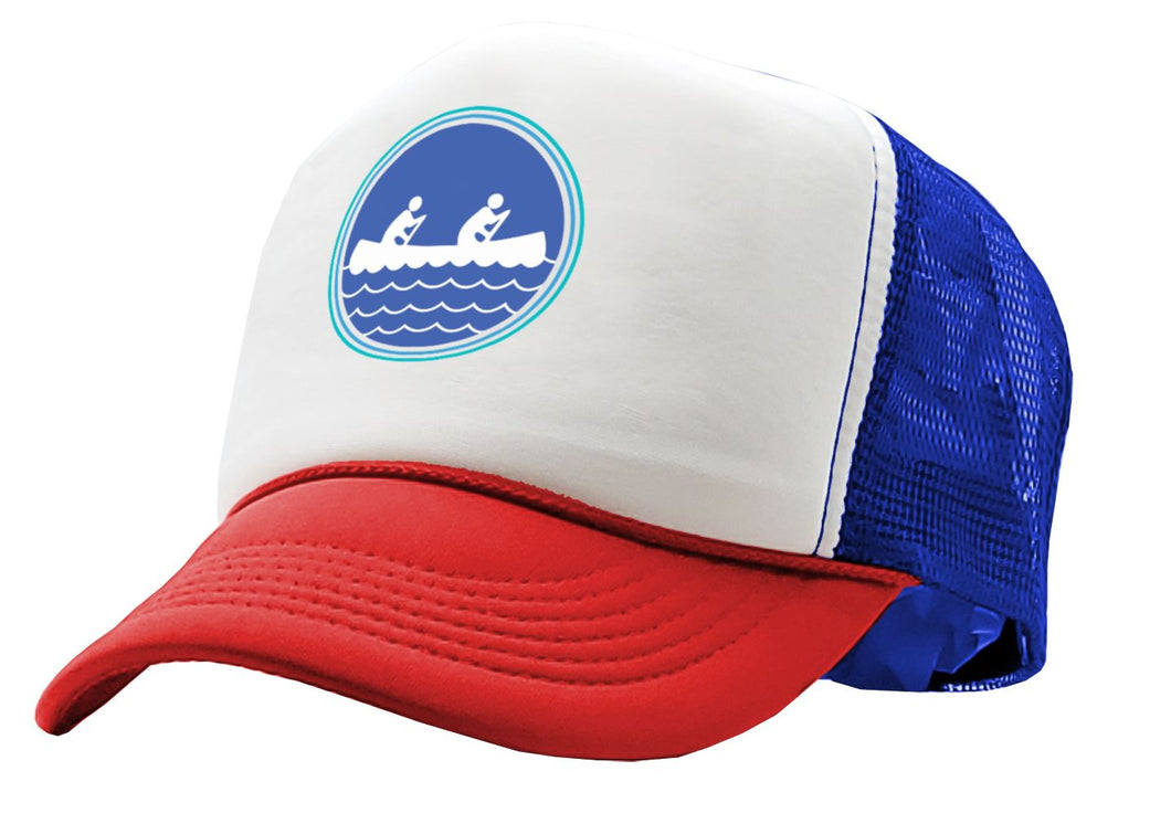 CANOEING - canoe fishing hiking kayak - Vintage Retro Style Trucker Cap Hat - Five Panel Retro Style TRUCKER Cap