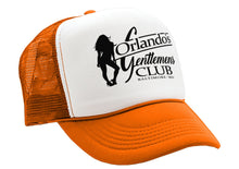 Load image into Gallery viewer, ORLANDOS GENTLEMENS CLUB - strip mafia - Vintage Retro Style Trucker Cap Hat - Five Panel Retro Style TRUCKER Cap
