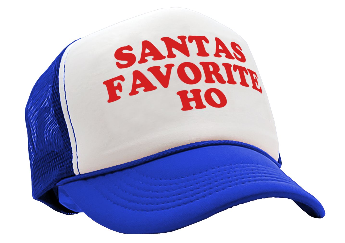 SANTAS FAVORITE HO - christmas claus funny - Vintage Retro Style Trucker Cap Hat - Five Panel Retro Style TRUCKER Cap