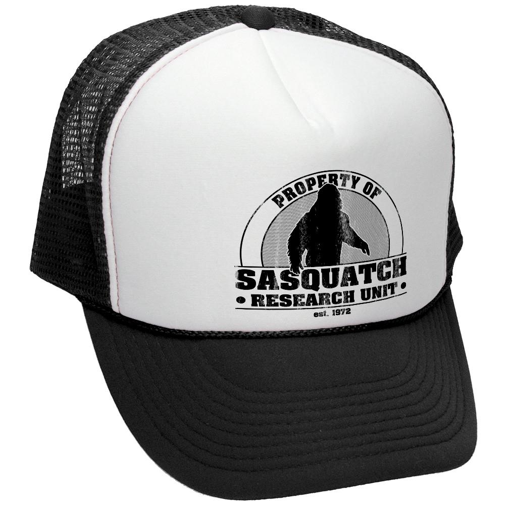 Sasquatch Research Unit Trucker Hat - Mesh Cap - Five Panel Retro Style TRUCKER Cap