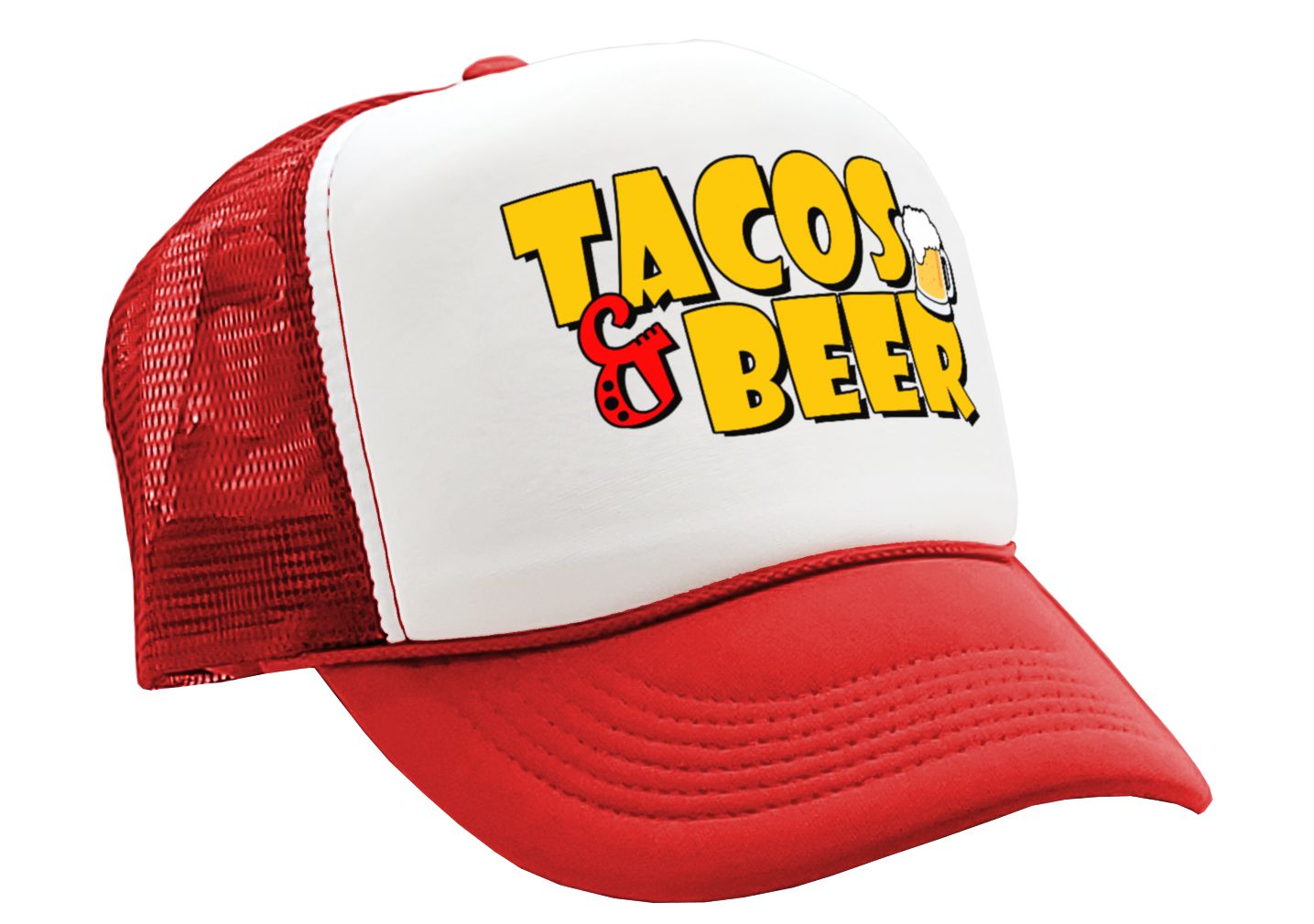 TACOS & BEER - Five Panel Retro Style TRUCKER Cap