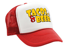 Load image into Gallery viewer, TACOS &amp; BEER - Five Panel Retro Style TRUCKER Cap
