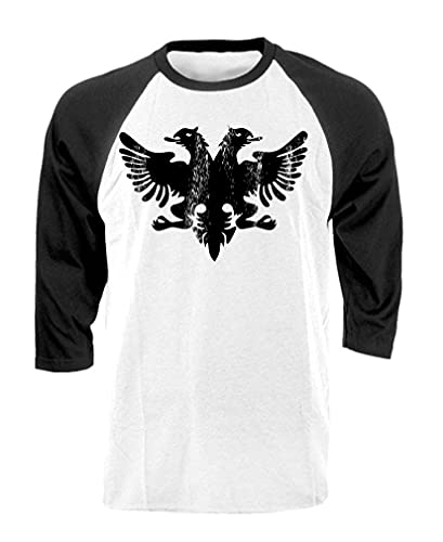 Albanian Eagle - Funny Retro Albania Flag - Baseball Raglan T-Shirt