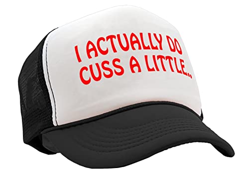 Nukem Cap Company - I Actually DO Cuss A Little - Viral Video - Vintage Retro Style Trucker Cap Hat