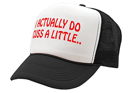 Nukem Cap Company - I Actually DO Cuss A Little - Viral Video - Vintage Retro Style Trucker Cap Hat