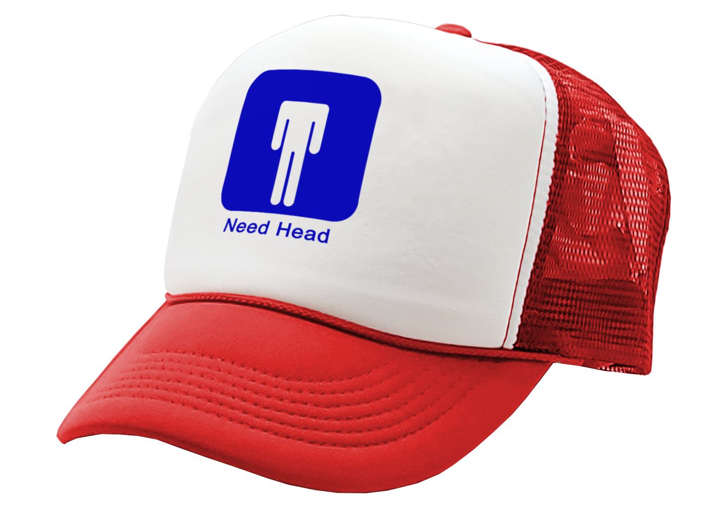 NEED HEAD - international symbol sign - Vintage Retro Style Trucker Cap Hat