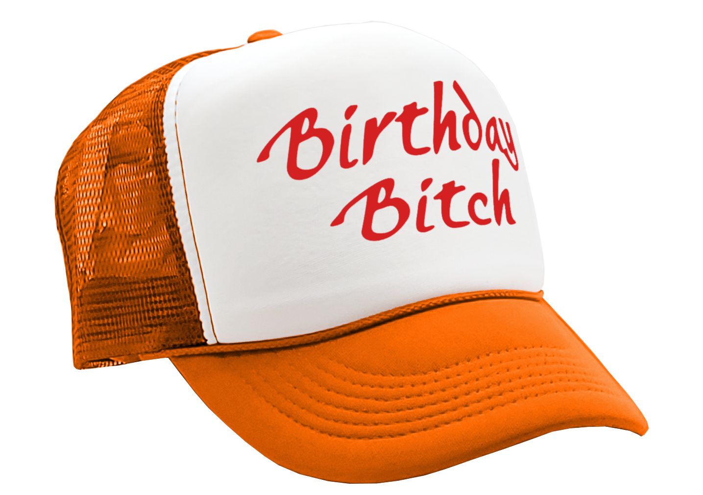 BIRTHDAY BITCH - funny gift party prank joke - Vintage Retro Style Trucker Cap Hat - Five Panel Retro Style TRUCKER Cap