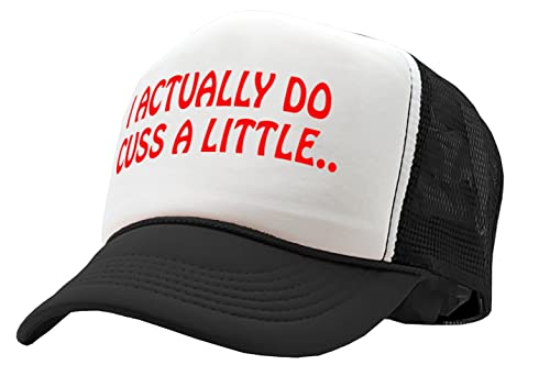 Nukem Cap Company - I Actually DO Cuss A Little - Viral Video - Vintage Retro Style Trucker Cap Hat