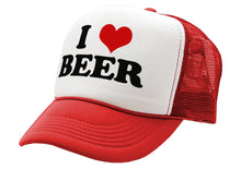 Load image into Gallery viewer, I HEART BEER - funny joke party gag - Vintage Retro Style Trucker Cap Hat - Five Panel Retro Style TRUCKER Cap
