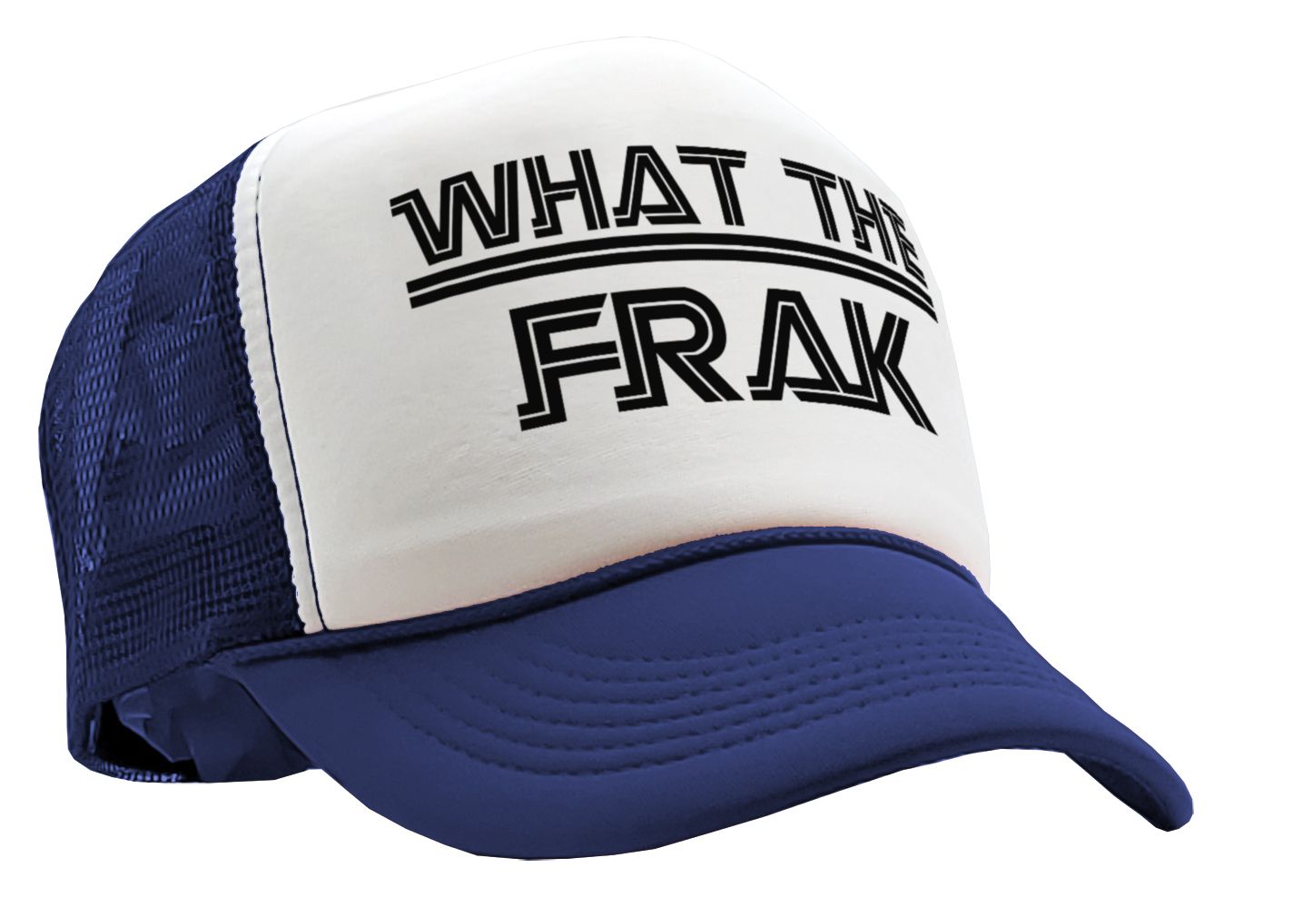 WHAT THE FRAK - galactica sci fi space 80's - Vintage Retro Style Trucker Cap Hat - Five Panel Retro Style TRUCKER Cap